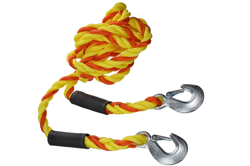 14 feet x 1.25 inches with Safety Steel Forged Hooks 4,500 pound Strength Capacity Secure It Recovery Tow Safety Rope Yellow 